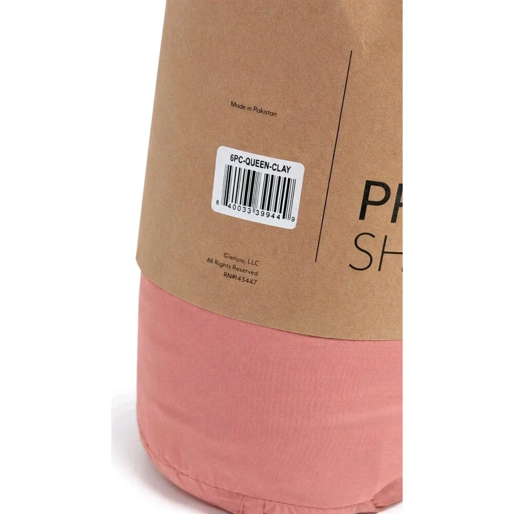 Ienjoy Home Premium 6-Piece Queen Sheet Set Pink Clay Microfiber Deep Pocket 16 - Picture 11 of 12